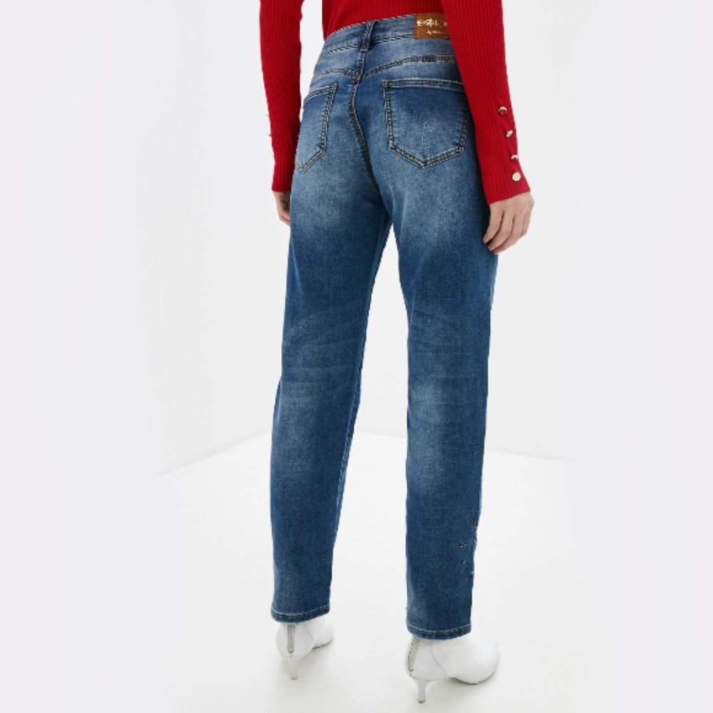 NWT Desigual Ankle Crop Embroidered Skinny Jeans Size 0 - Picture 3 of 11